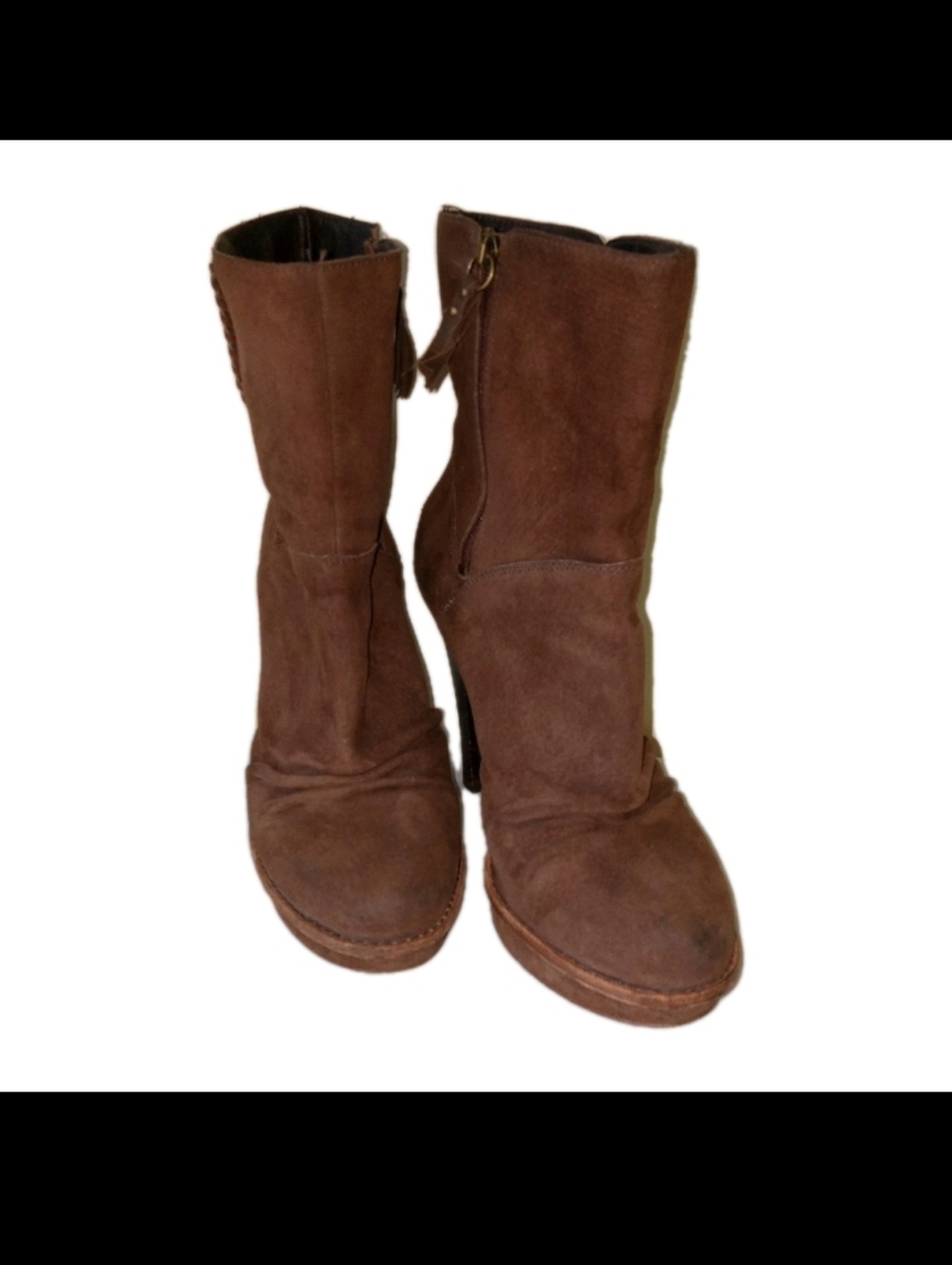 UGG Australia Bianka Caramel Suede Mid Calf Booties 9M